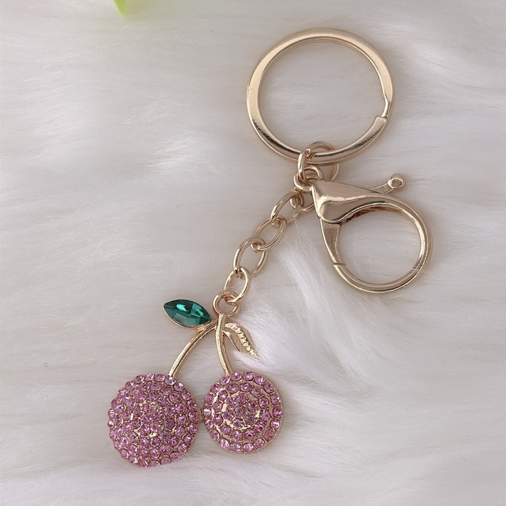 Cherry‎ Rhinestone Bag Charm/ Keychain Accessory - Picture 2 of 5